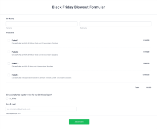 Black Friday Blowout Formular Form Template