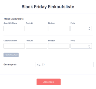 Black Friday Einkaufsliste