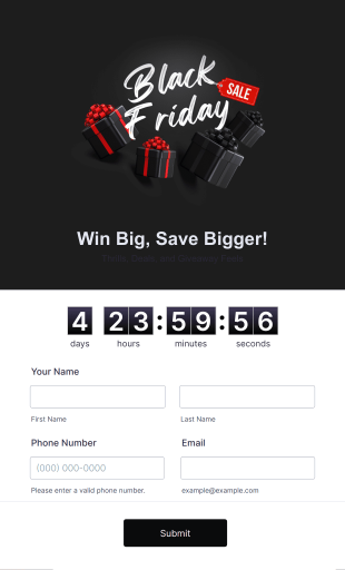Black Friday Giveaway Form Template