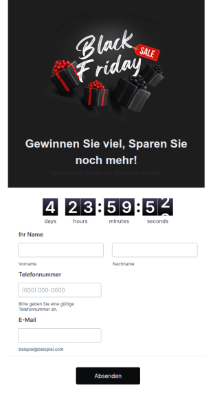 Black Friday Giveaway Formular