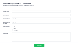 Black Friday Inventar Checkliste