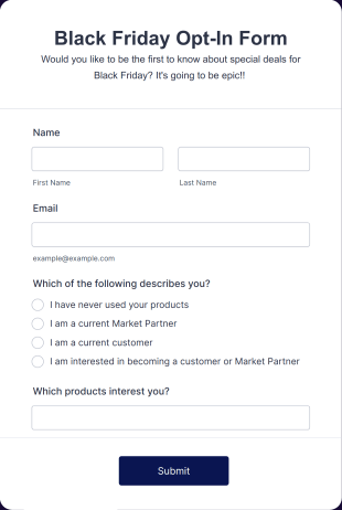 Black Friday Opt In Form Template