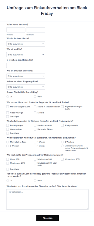 Black Friday Umfrage