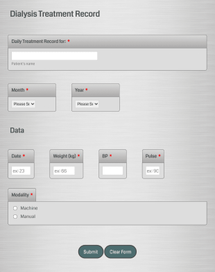 Peritoneal Dialysis Record Form Template