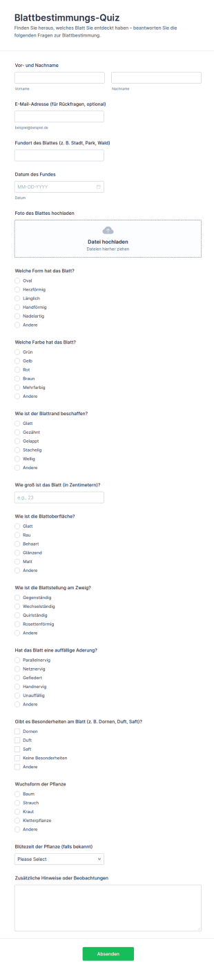 Blattbestimmungs Quiz