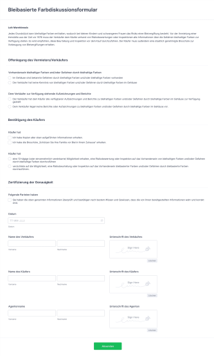 Bleibasierte Farbdiskussionsformular