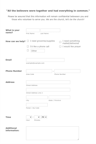 Blessings Form Template