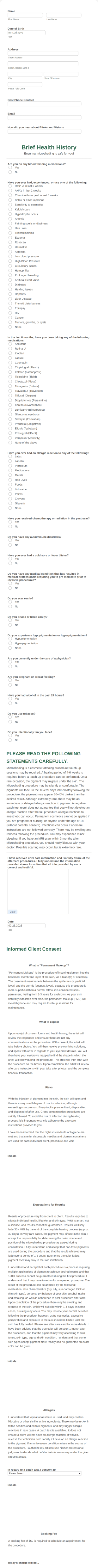 Blinks And Visions Microshading Consent Form Template