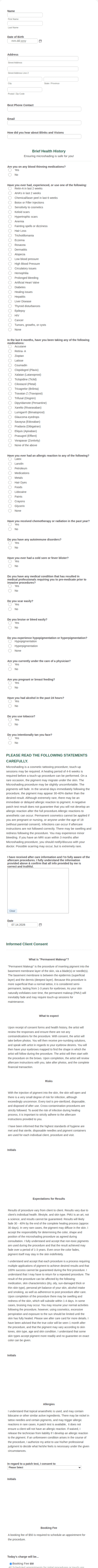 Blinks And Visions Microshading Consent Form Template
