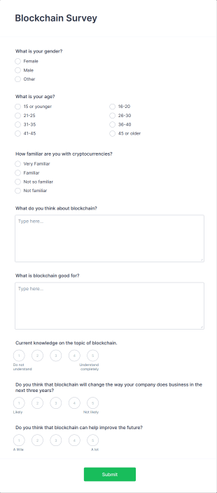 Blockchain Survey Form Template