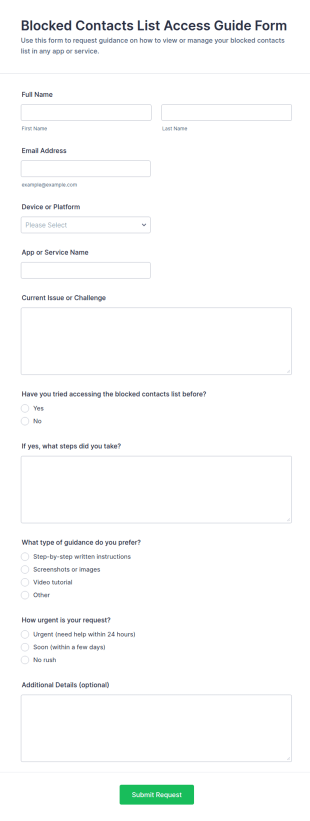 Blocked Contacts List Access Guide Form Template