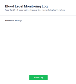 Blood Level Monitoring Log Form Template