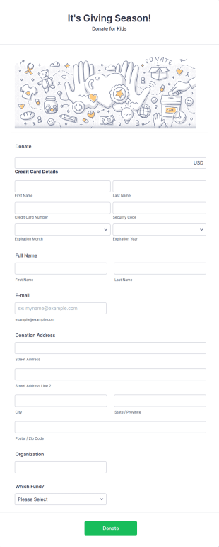BlueSnap Donation Form Template