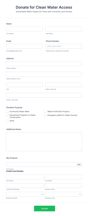 BlueSnap Nonprofit Donation Form Template