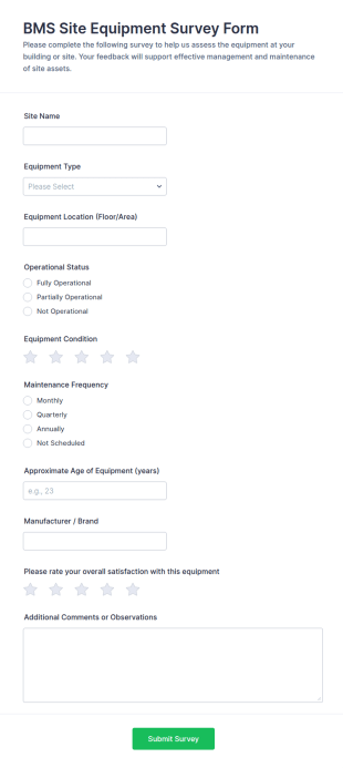 BMS Site Equipment Survey Form Template