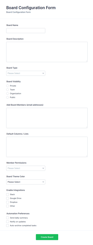 Board Configuration Form Template
