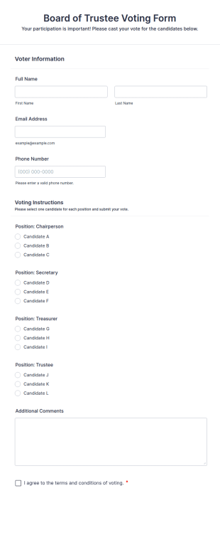 Board Of Trustee Voting Form Template