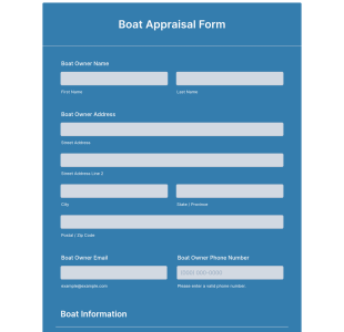 Boat Appraisal Form Template