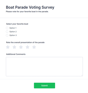 Boat Parade Voting Survey Form Template