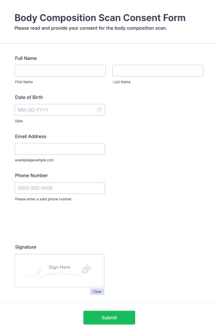 Body Composition Scan Consent Form Template