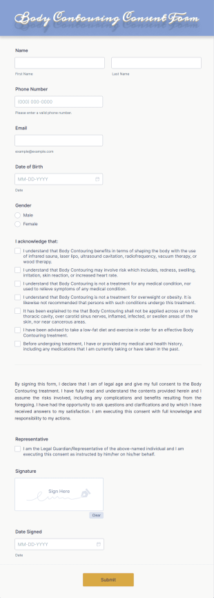 Body Contouring Consent Form Template