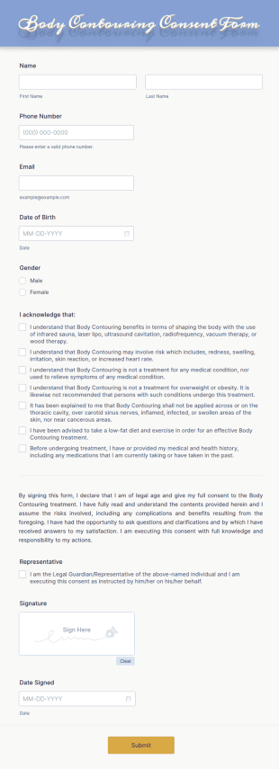 Body Contouring Consent Form Template