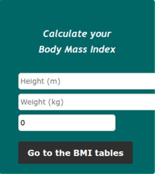 Body Mass Index Calculator Form Template