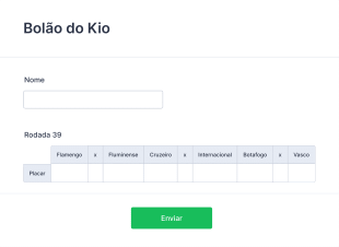 Bolão Form Template
