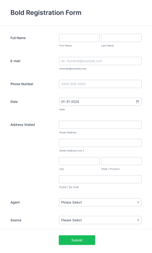 Bold Registration Form Template