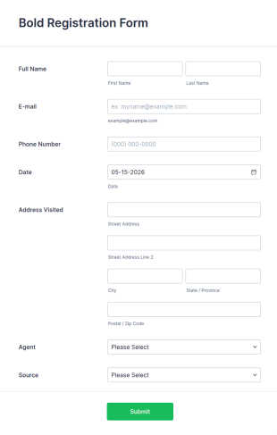 Bold Registration Form Template