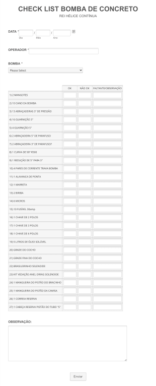 Bomba De Concreto Form Template