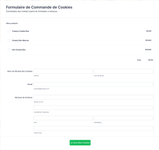 Bon De Commande De Cookies Form Template
