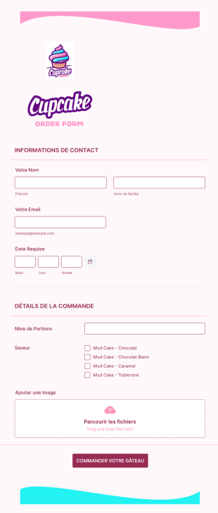 Bon De Commande De Cupcakes Colorés