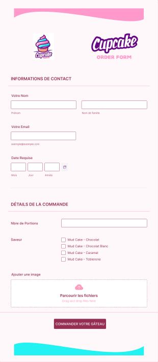 Bon De Commande De Cupcakes Colorés