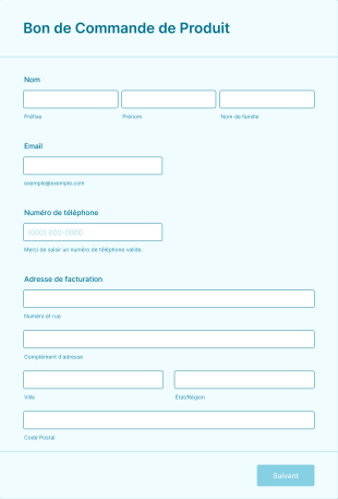 Modèle Bon De Commande Produits Form Template