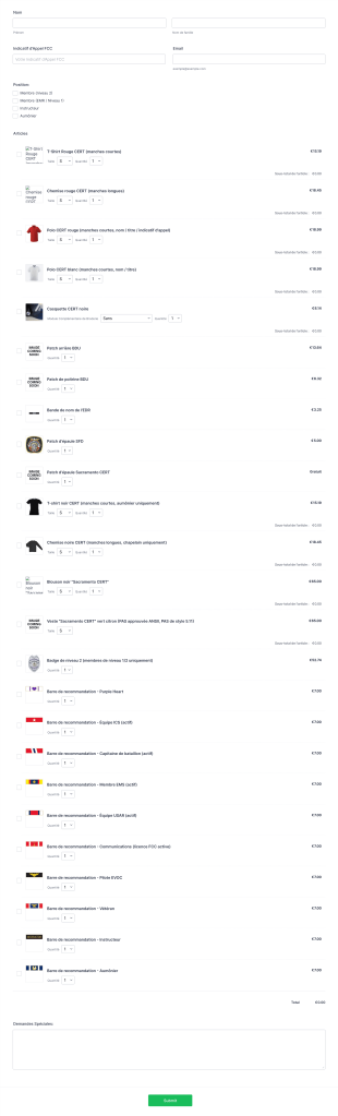 Bon De Commande D'Uniforme Form Template