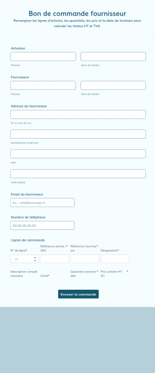 Bon De Commande Fournisseur