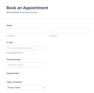 Financial Service Appointment Form Template
