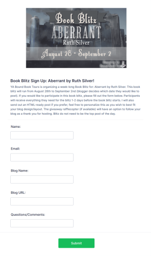 Book Blitz Participation Sign Up Form Template