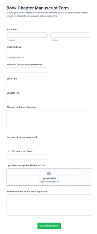 Book Chapter Manuscript Form Template