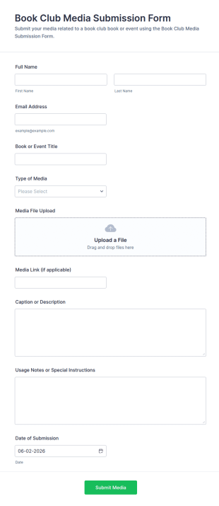 Book Club Media Submission Form Template