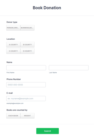 Book Donation Form Template