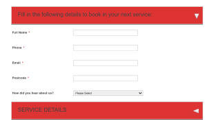 Book In A Service Form Template