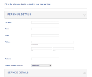 Book In A Vehicle Service Form Template