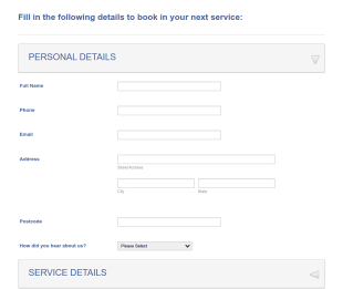 Book In A Vehicle Service Form Template