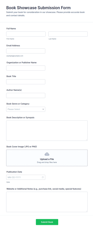 Book Showcase Submission Form Template