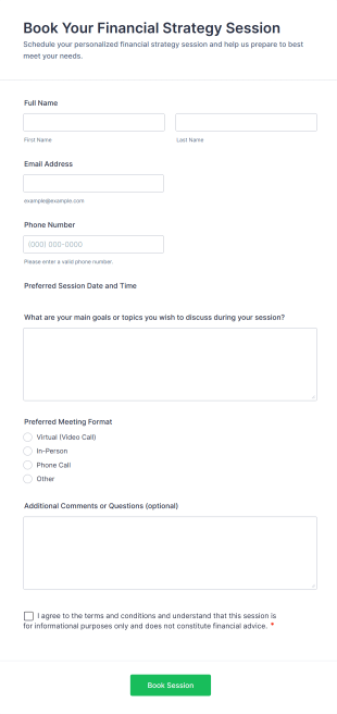 Book Your Financial Strategy Session Form Template