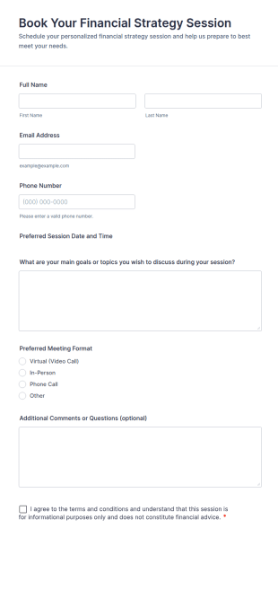 Book Your Financial Strategy Session Form Template