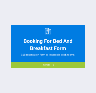 Booking For Bed And Breakfast Form Template