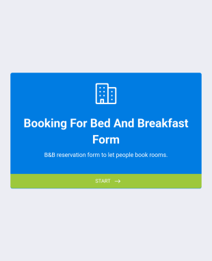 Booking For Bed And Breakfast Form Template